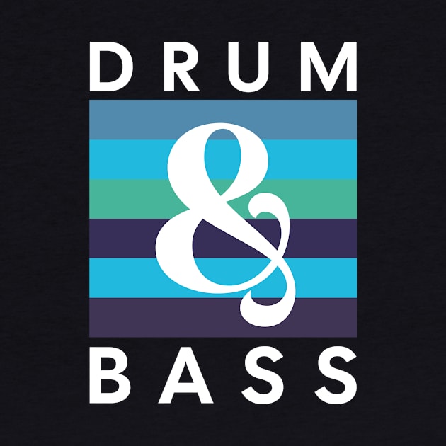 DRUM & BASS  - blue rainbow (dark print) by DISCOTHREADZ 